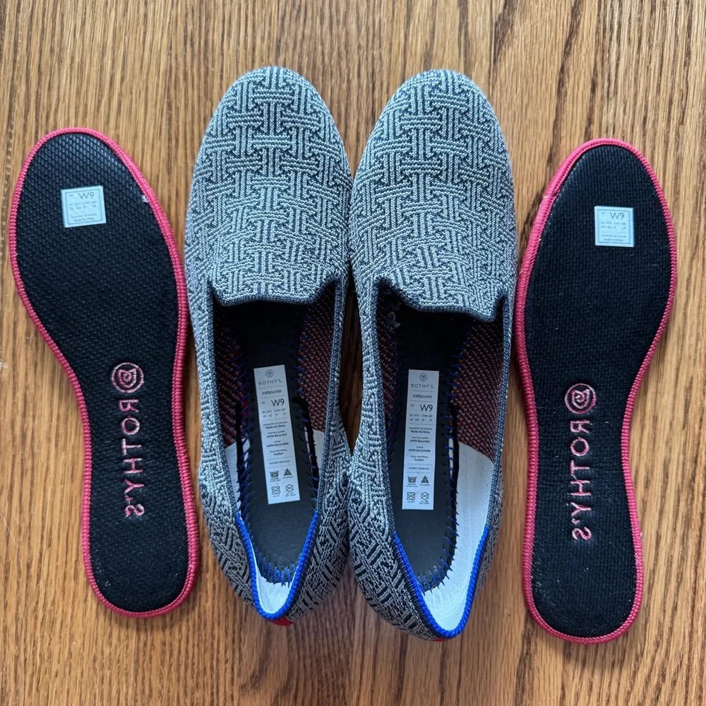 ROTHY'S | Women's The Loafer in blue and gray pattern SIZE 9 - Picture 6 of 8